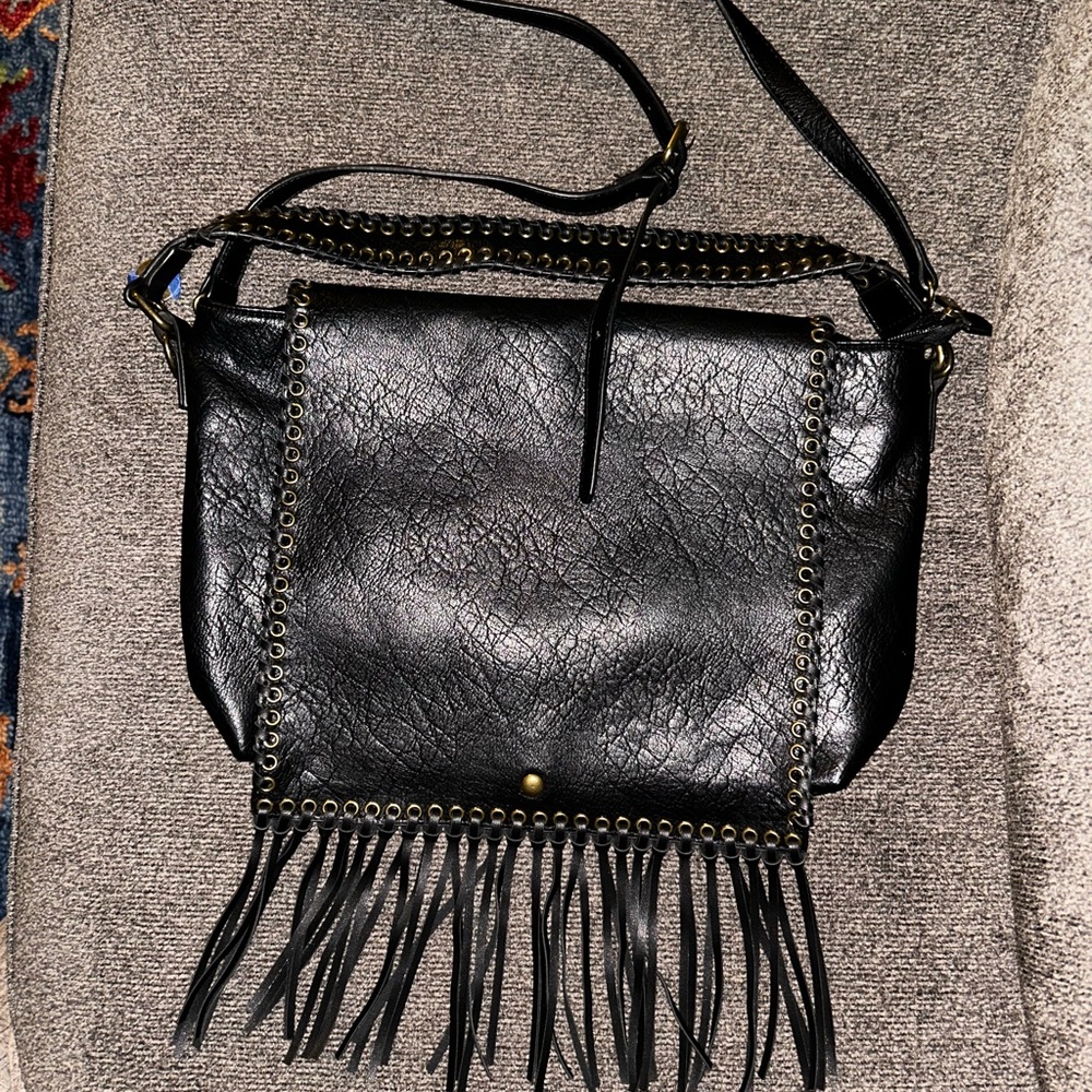 Black Fringe Crossbody Bag - Women
